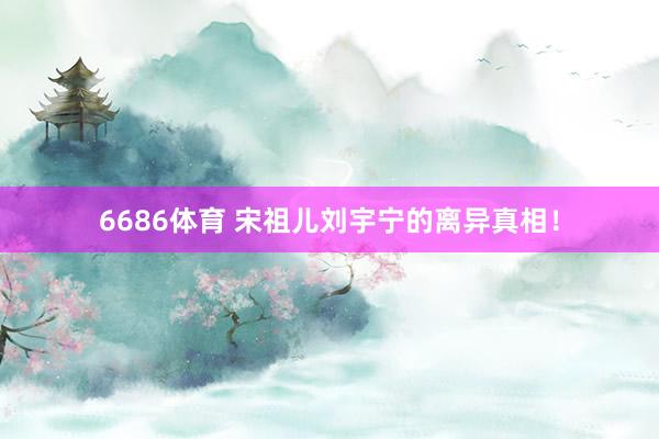 6686体育 宋祖儿刘宇宁的离异真相！