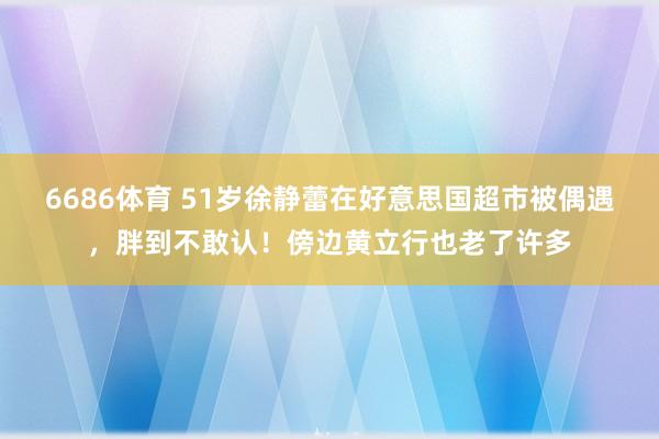 6686体育 51岁徐静蕾在好意思国超市被偶遇，胖到不敢认！傍边黄立行也老了许多
