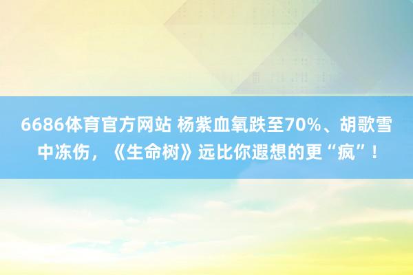 6686体育官方网站 杨紫血氧跌至70%、胡歌雪中冻伤，《生命树》远比你遐想的更“疯”！