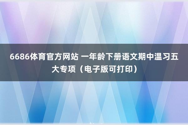 6686体育官方网站 一年龄下册语文期中温习五大专项（电子版可打印）