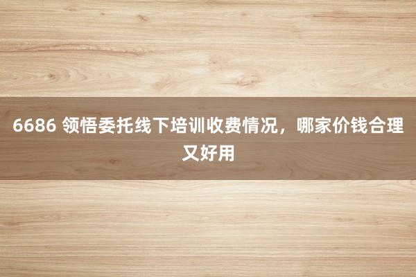 6686 领悟委托线下培训收费情况，哪家价钱合理又好用