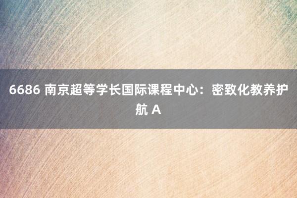 6686 南京超等学长国际课程中心：密致化教养护航 A